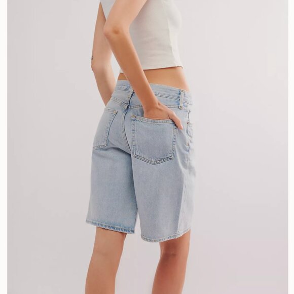 Agolde Light Blue Jean Shorts - Picture 4 of 9